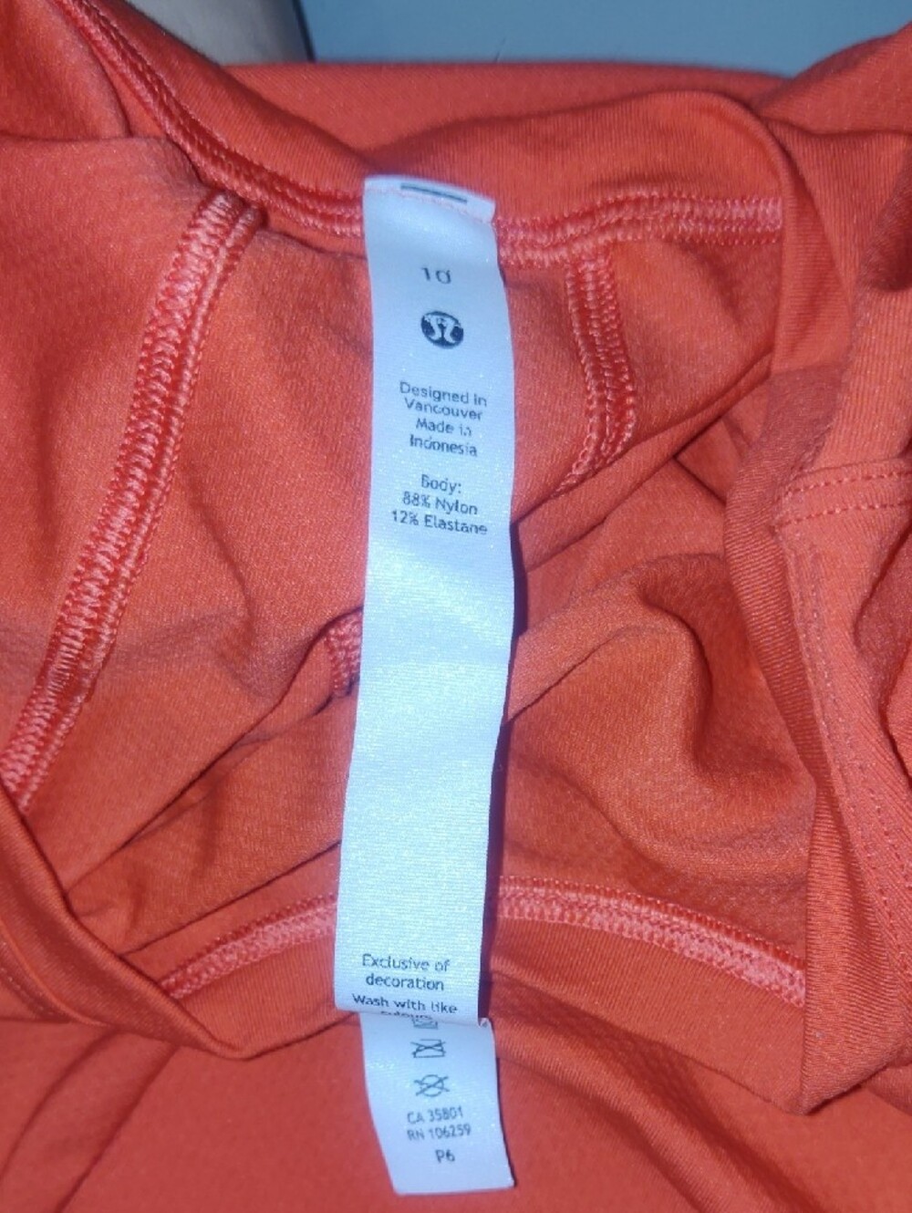 lululemon athletica Cropped Long-Sleeve Top in Bright Coral Red - Picture 7 of 7